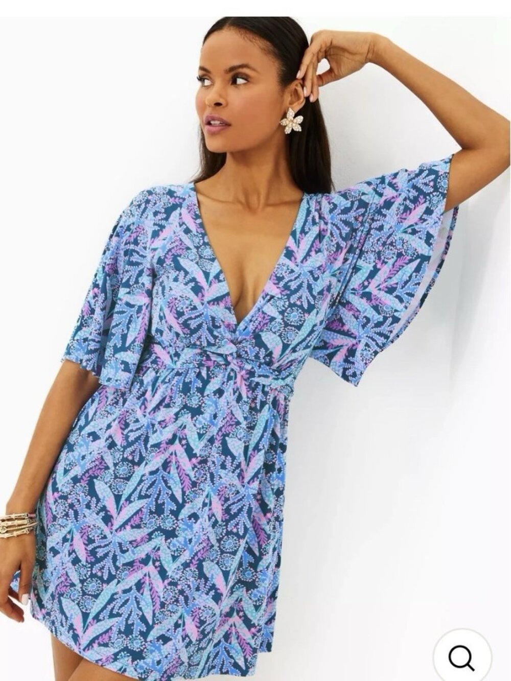 Lilly Pulitzer Minka Skirted Romper Dress Womens M Barton Blue Star Gazing 13470